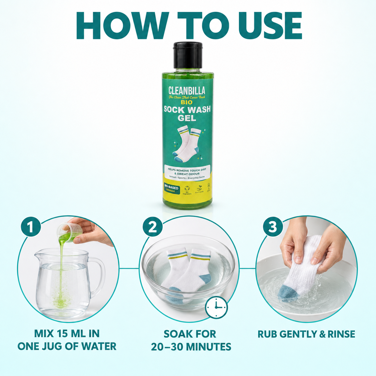 Cleanbilla Bio Sock Wash Gel – Deep Cleaning & Freshness for Socks | 200 ml