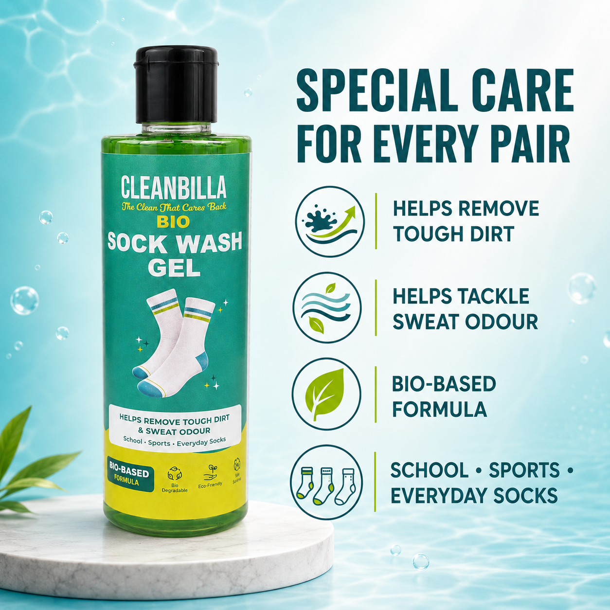 Cleanbilla Bio Sock Wash Gel – Deep Cleaning & Freshness for Socks | 200 ml